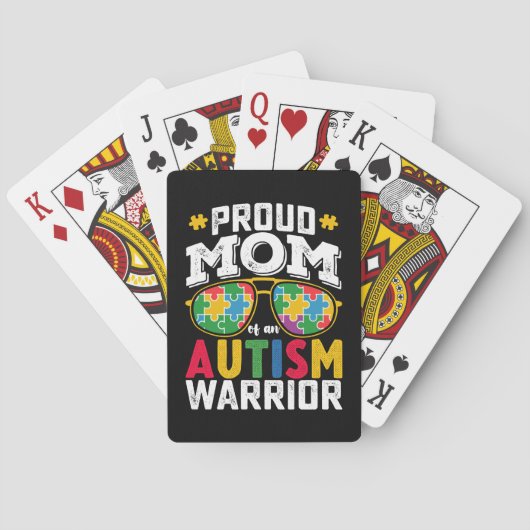 Jeu De Cartes Fière Maman D'Un Autisme Guerrier Famille (dos)