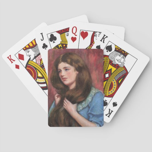 Jeu De Cartes Fille aux beaux longs cheveux bruns (dos)
