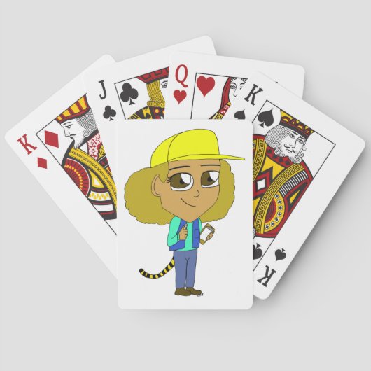 Jeu De Cartes fille chibi avec une queue de tigre (dos)