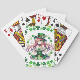 Jeu De Cartes Fille d'anime de la Saint Patrick's Day