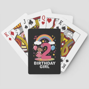 Jeu De Cartes Fille de deux ans anniversaire Fille mignonne 2ème