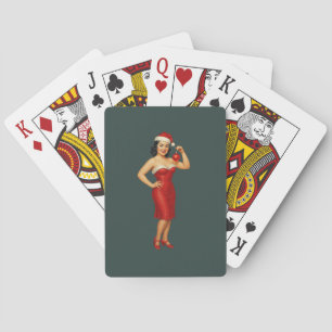 Jeu De Cartes Fille de Noël glamour vintage pin-up