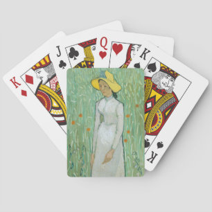 Jeu De Cartes Fille en blanc par Vincent van Gogh