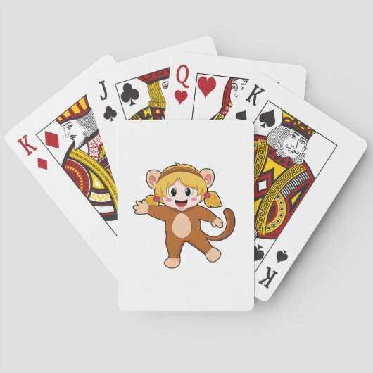 Jeu De Cartes Fille en costume comme singe (dos)