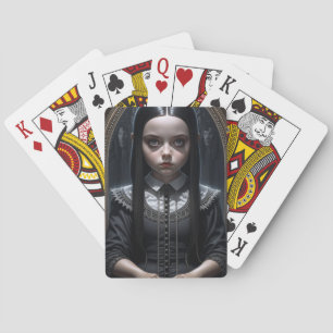 Jeu De Cartes Fille gothique hantant l'art d'IA Halloween