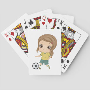 Jeu De Cartes Fille jouant au football Sports pour enfants adora