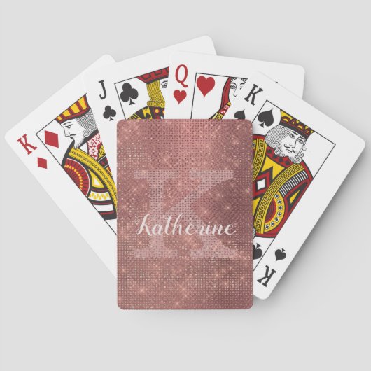 Jeu De Cartes Fille Parties scintillant de cuivre Diamond Glam N (dos)