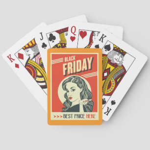 Jeu De Cartes Fille Pin-Up Pop Art Vendredi Noir Rétro