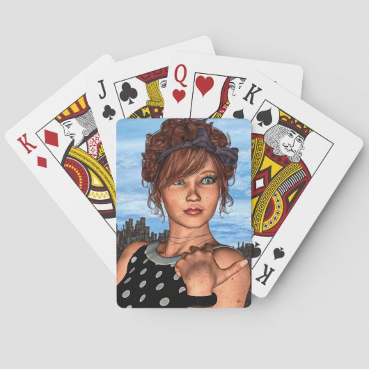 Jeu De Cartes Fille Rétro (dos)