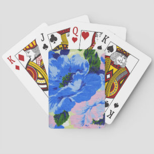 Jeu De Cartes Fille Retro Bleu et rose Joli Floral