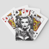 Jeu De Cartes Fille tatouée alternative old school (dos)