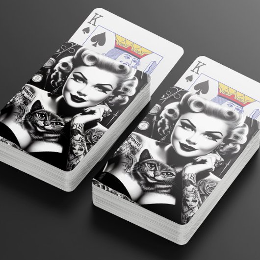 Jeu De Cartes Fille tatouée alternative old school