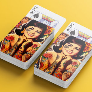 Jeu De Cartes Fille tatouée Old School