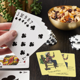 Jeu De Cartes Fille Vintage Cowgirl Regardant Miroir Elle est si
