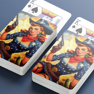Jeu De Cartes Filles de l'Ouest rétro