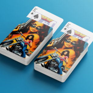 Jeu De Cartes Filles de motard rétro