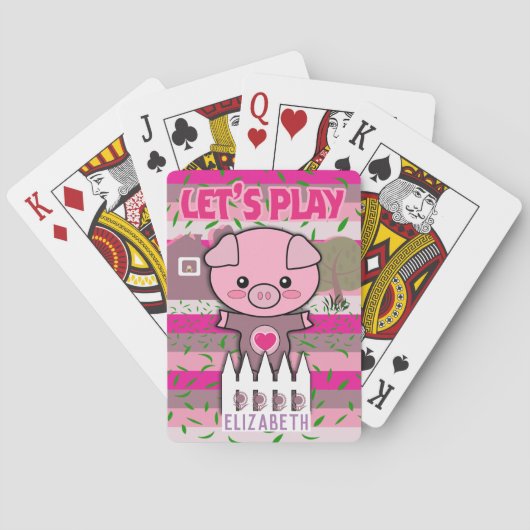Jeu De Cartes Filles Piggy Jouons un nom modifiable (dos)