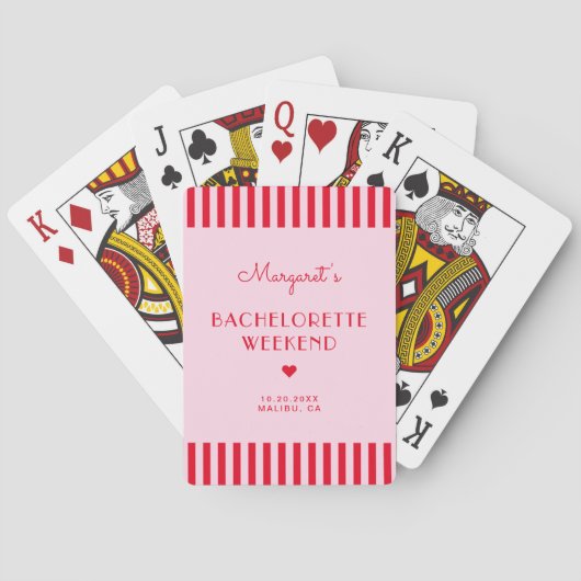 Jeu De Cartes Fin de semaine du bachelorette Retro Rose & Red St (dos)