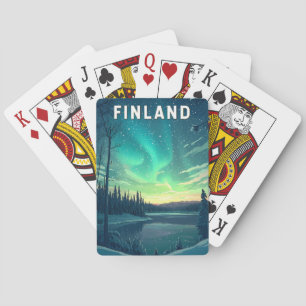 Jeu De Cartes Finlande Illustration Voyage Art Vintage