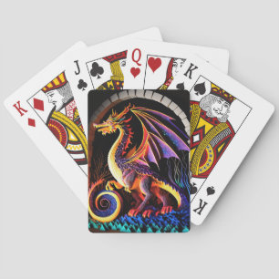 Jeu De Cartes Fire Dragon Castle Imaginaire Art Mythique Créatur