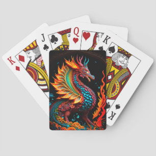 Jeu De Cartes Fire Dragon Castle Imaginaire Art Mythique Créatur