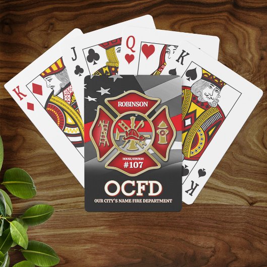 Jeu De Cartes Firefighter Personalized Playing Cards