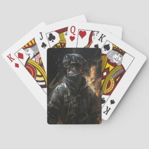 Jeu De Cartes Firefighter Portrait Imaginaire Peinture Wild Spir
