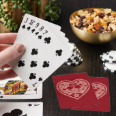 Jeu De Cartes Flamant d'amour à coeur texturé (In Situ)