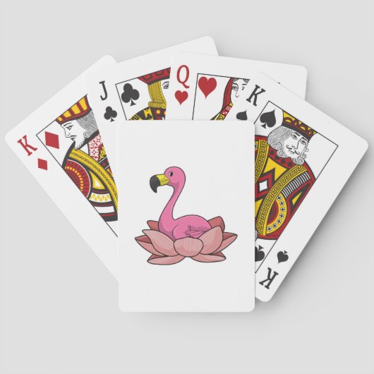 Jeu De Cartes Flamant rose à fleur de Lotus (dos)