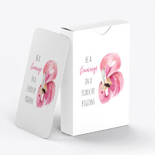 Jeu De Cartes Flamant rose Aquarelle Exotique Rose Moderne Avec 