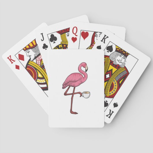 Jeu De Cartes Flamant rose avec la coupe du café (dos)
