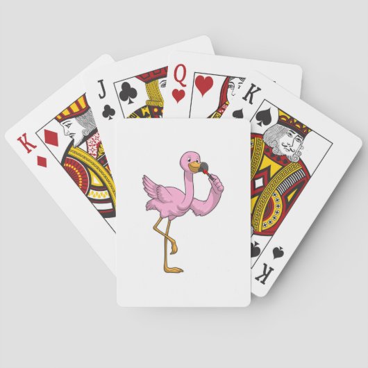 Jeu De Cartes Flamant rose avec Lipstick (dos)