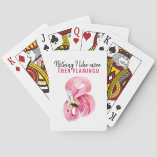 Jeu De Cartes Flamant rose d'aquarelle rose exotique moderne Cad