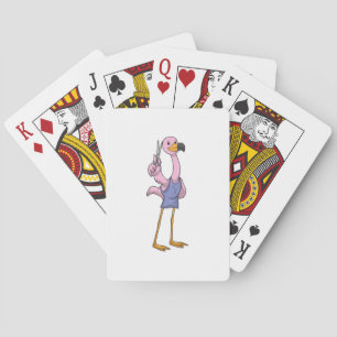 Jeu De Cartes Flamant rose en coiffeur avec ciseaux