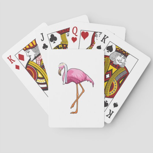 Jeu De Cartes Flamant rose en mariée avec voile (dos)