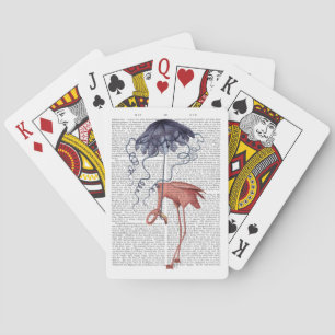 Jeu De Cartes Flamant rose et parasol