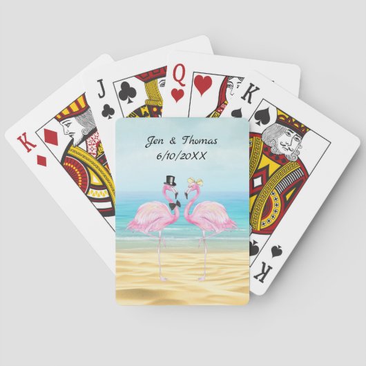 Jeu De Cartes Flamant rose Mariage Vélos Playard (dos)