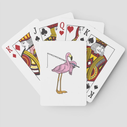 Jeu De Cartes Flamant rose Pêche Pêcheur Pêcheur canne (dos)