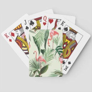 Jeu De Cartes Flamant rose rose Fleurs exotiques Motif
