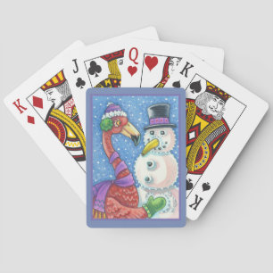 Jeu De Cartes Flamant rose ROSE SNOWMAN NOËL JOUER CARTES