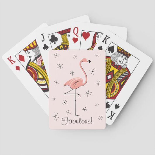 Jeu De Cartes Flamant rose rose Texte lecture de cartes (dos)