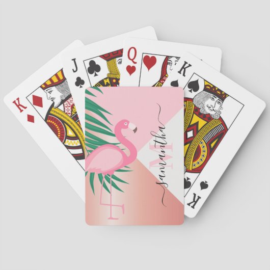 Jeu De Cartes Flamant rose rose tropical (dos)