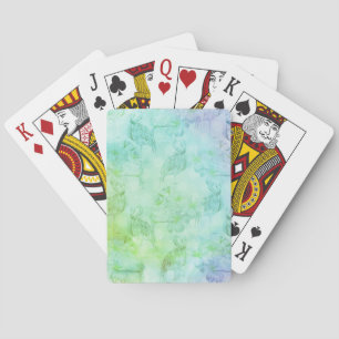 Jeu De Cartes Flamants roses bleu-vert et hibiscus