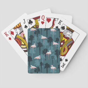 Jeu De Cartes Flamants roses en pastel sur Teal