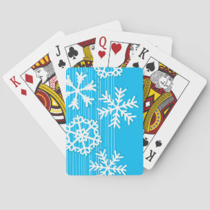 Jeu De Cartes Flambeaux blancs de Noël bleu et blanc