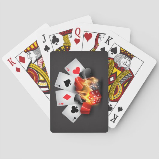 Jeu De Cartes Flame Poker Casino Noir (dos)