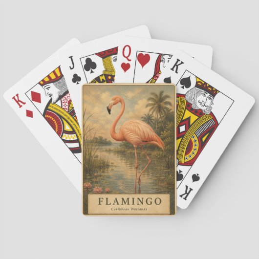 Jeu De Cartes Flamingo Caribbean Wetlands VINTAGE (dos)