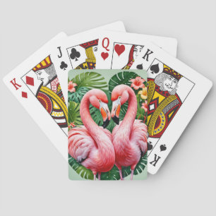 Jeu De Cartes flamingos cou coeur rose Cartes de jeu classiques