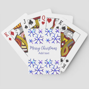 Jeu De Cartes Flammes de neige brillantes métalliques bleues mot