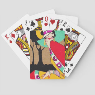 Jeu De Cartes Flapper Art Déco